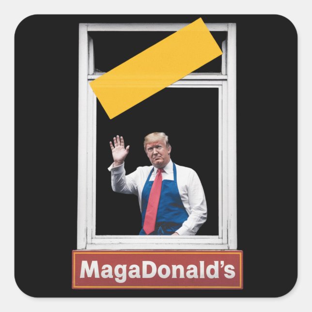 Sticker Carré MAGADonald's Trump 2024 (Devant)