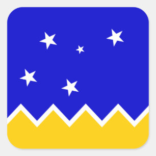 Sticker Carré Magallanes Patagonie/Drapeau Patagonien. Chili