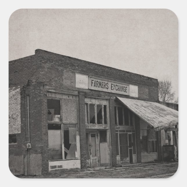 Sticker Carré Magasin d'alimentation en banque (Devant)