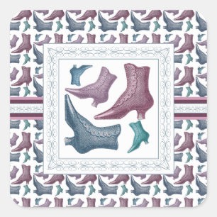 Sticker Carré Magasin de chaussures, bottes victoriennes