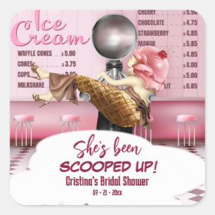 Sticker Carré Magasin de glaces Elle a été écumée