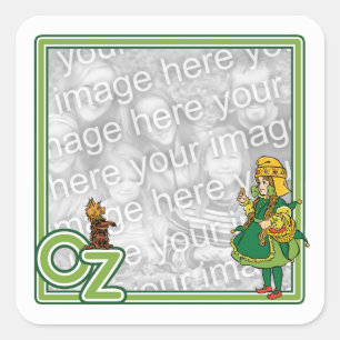 Sticker Carré Mage de l'Oz vintage ; Dorothy et Toto
