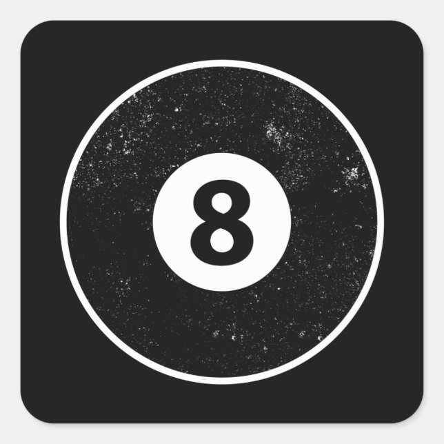Sticker Carré Magic Eight Ball Billiard Pool (Devant)