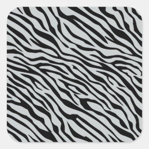 Sticker Carré Magic Zebra Stripes Click to Customize Grey Color