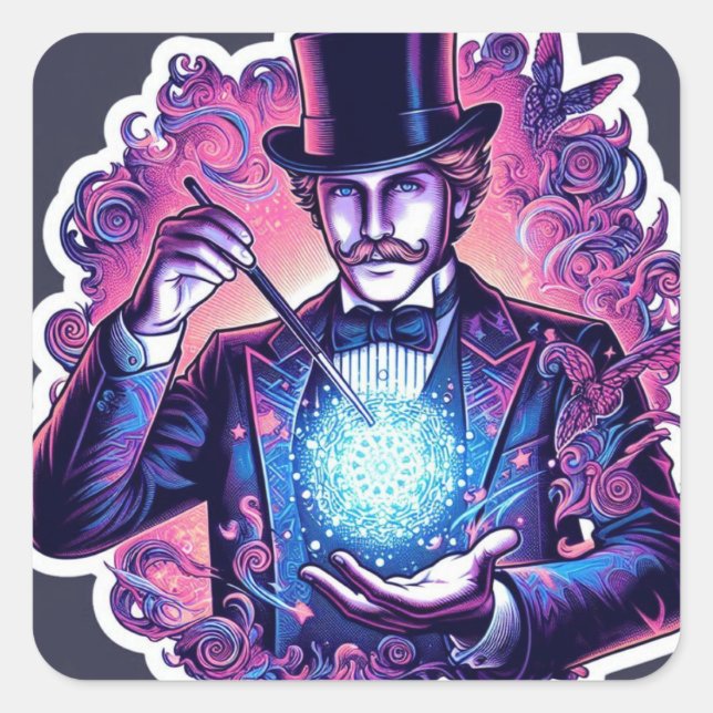 Sticker Carré Magicien-22 (Devant)