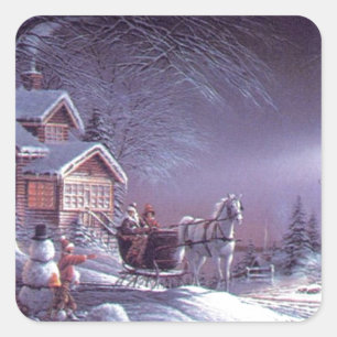 Sticker Carré Magie de Noël