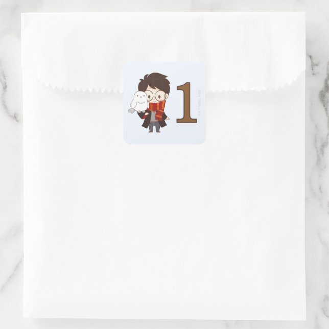 Sticker Carré Magique Anniversaire HARRY POTTER™ et Poudlard (Sac)