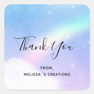 Sticker Carré Magique Pastel Clouds et une affaire Arc-en-ciel