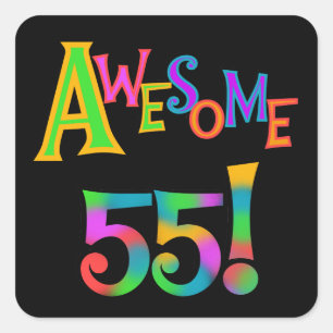 Sticker Carré Magnifique 55 T-shirts et cadeaux d'anniversaire