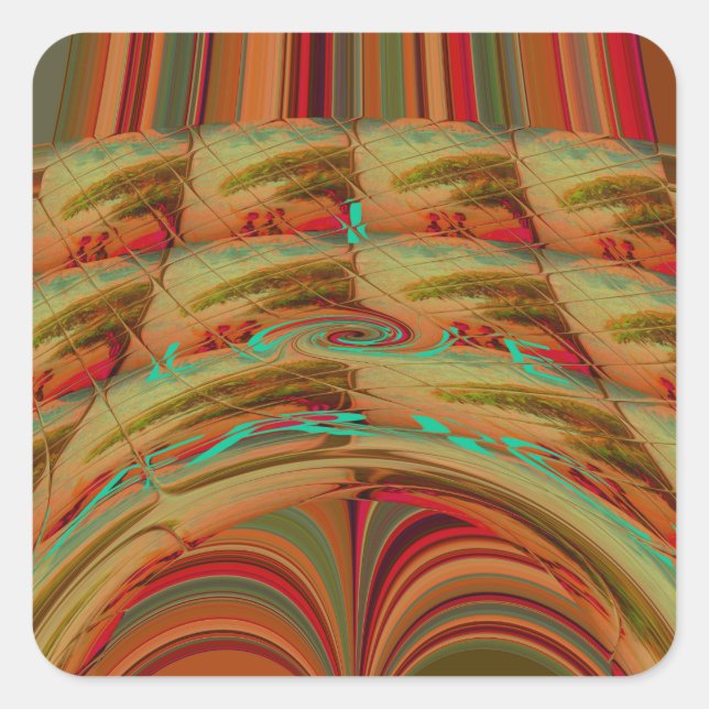 Sticker Carré Magnifique Africain traditionnel Golden Brown Moti (Devant)