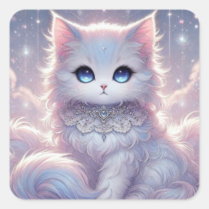Sticker Carré Magnifique Angel Princess Cat