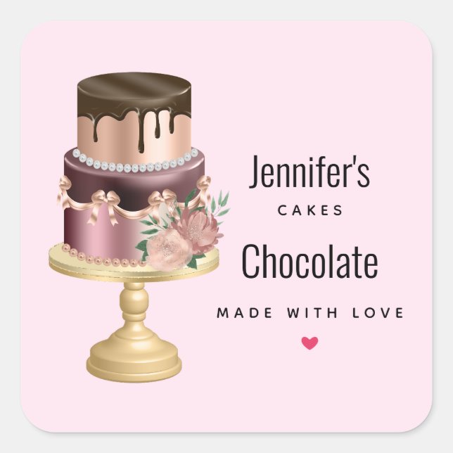 Sticker Carré Magnifique Glam Party Cake Business (Devant)