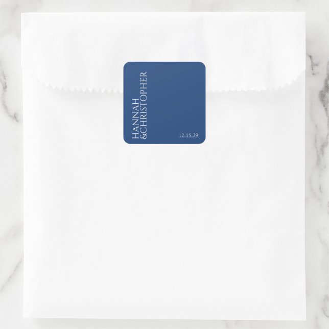 Sticker Carré Magnifique Mariage Bleu (Sac)
