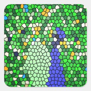 Sticker Carré Magnifique Peacock mosaïque cadeaux d'art customis