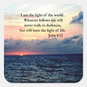 STICKER CARRÉ MAGNIFIQUE PHOTO DE JOHN 8:12 SUNRISE