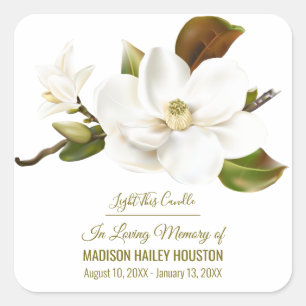 Sticker Carré Magnolia Flower funeral Memorial