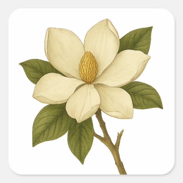 Sticker Carré Magnolia — Noblesse (Devant)