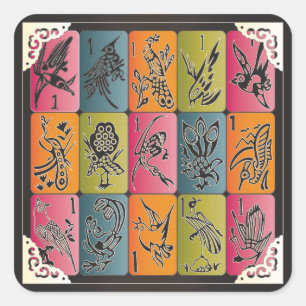 Sticker Carré Mah Jongg One Bams