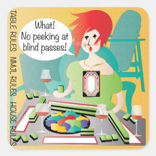 Sticker Carré Mah Jongg Sayings Peek Pass