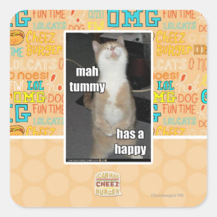 Sticker Carré Mah tummy est heureux