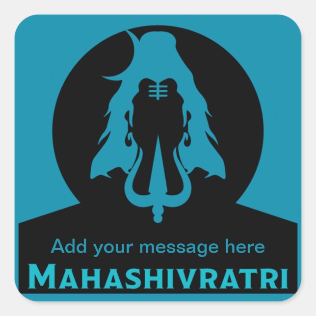 Sticker Carré Maha Shivratri - Happy Maha Shivratri (Devant)