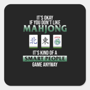 Sticker Carré Mahjong Is A Smart People Game Mahjong