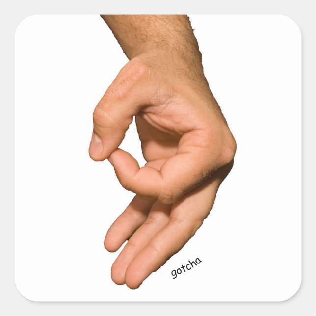 Sticker Carré Main de jeu circulaire Gotcha (Devant)