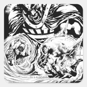 Sticker Carré Main noire avec panneau crâne 2