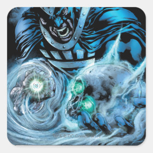 Sticker Carré Main noire avec panneau de crâne