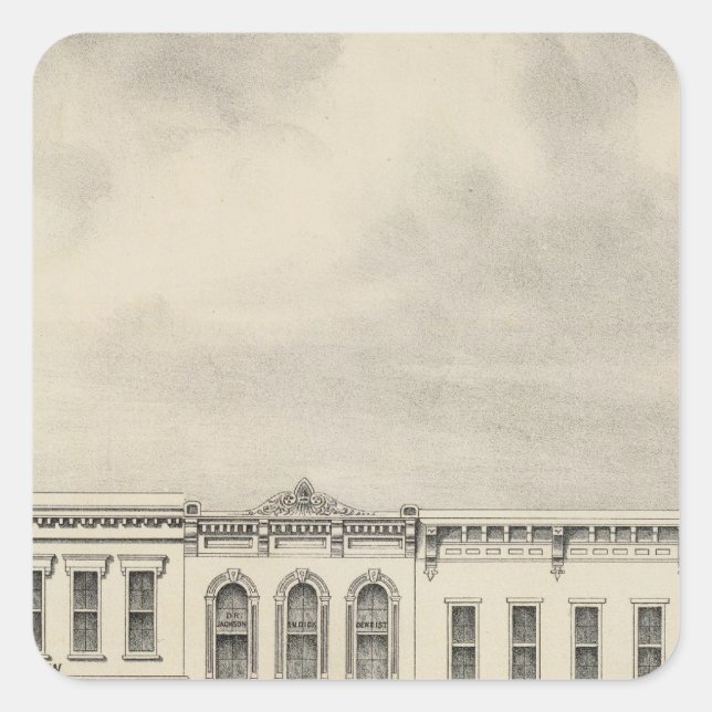 Sticker Carré Main St Woodland 2 (Devant)