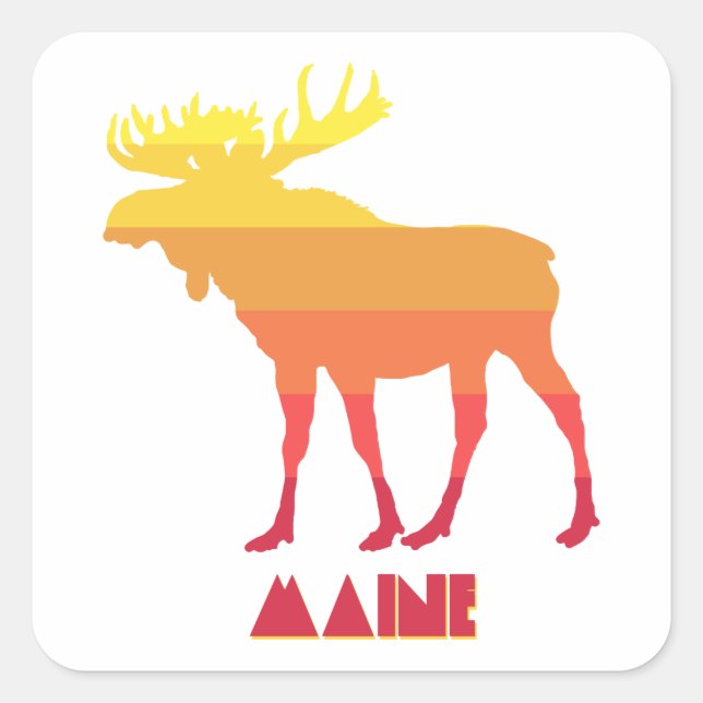 Sticker Carré Maine Moose (Devant)