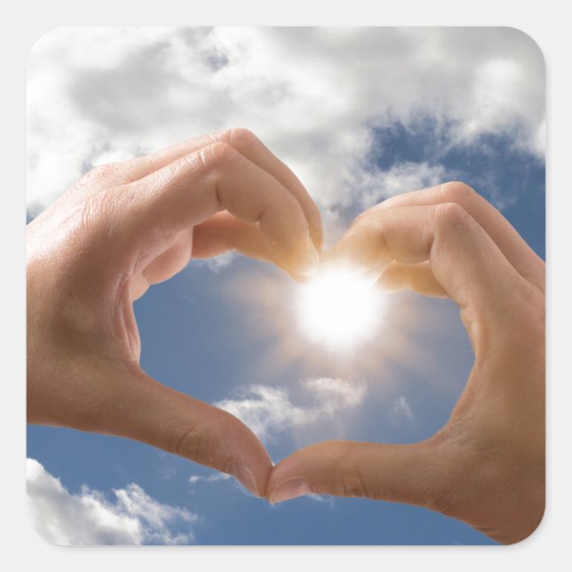 Sticker Carré Mains d'amour (Devant)