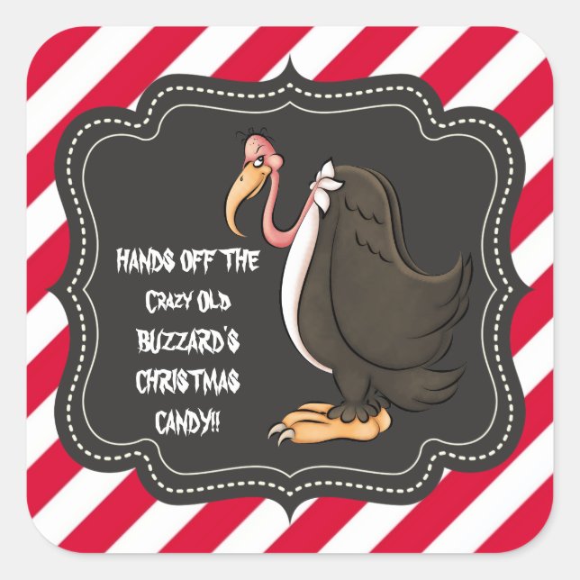 Sticker Carré Mains de l'autocollant de bonbons de Noël de Old B (Devant)