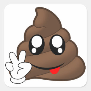 Sticker Carré Mains de signe de paix d'Emoji de dunette