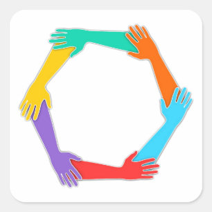 Sticker Carré Mains jointes