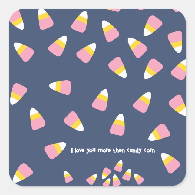 Sticker Carré Maïs à bonbons Halloween Automne Sweets Custom Ajo (Devant)