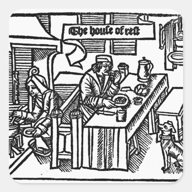 Sticker Carré Maison de repos (Devant)