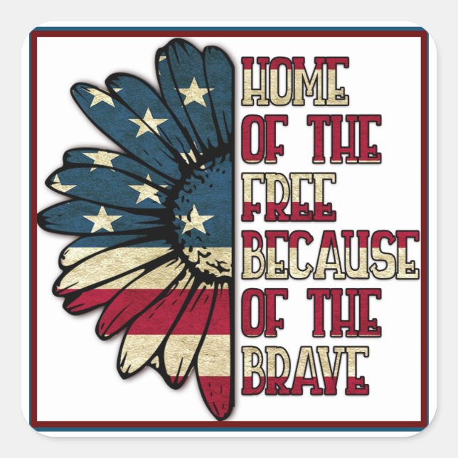 Sticker Carré Maison de tournesol de la citation libre (Devant)