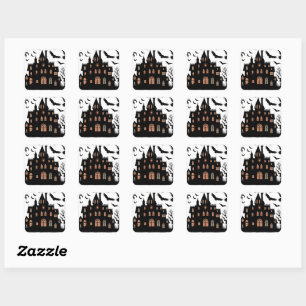 Sticker Carré Maison haunted