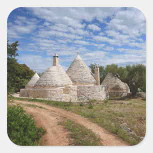 Sticker Carré Maisons de Trulli en Puglia/Pouilles
