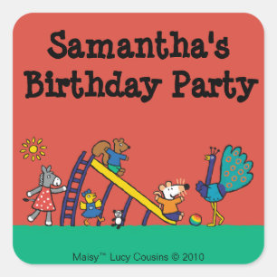 Sticker Carré Maisy sur le terrain de jeu avec les amis