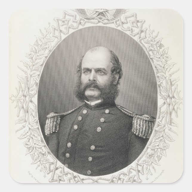 Sticker Carré Major Ambrose Everett Burnside (Devant)