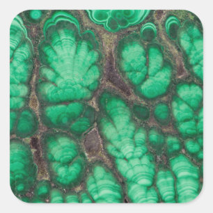 Sticker Carré Malachite à motif vert