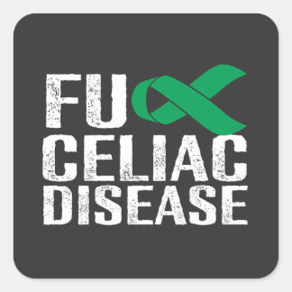 Sticker Carré Maladie cœliaque - Blanc et Vert