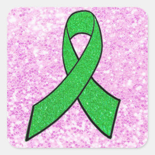 Sticker Carré Maladie de Lyme Ribbon Faux Parties scintillant ro