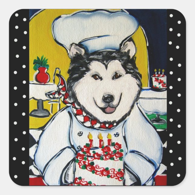 STICKER CARRÉ MALAMUTE ALASKA (Devant)