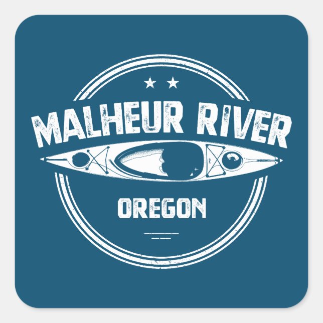 Sticker Carré Malheur River Oregon Kayaking (Devant)