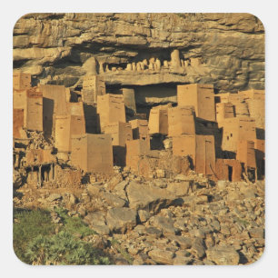 Sticker Carré MALI, Pays Dogon. Tellem malien traditionnel
