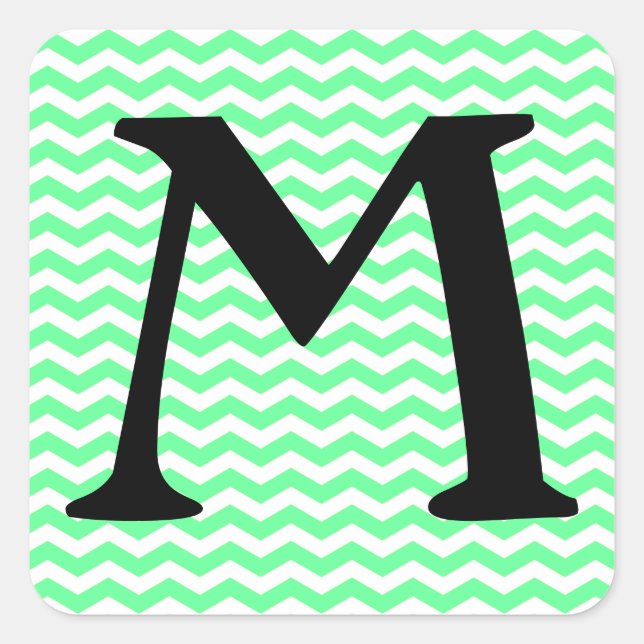 Sticker Carré Malibu Seafoam Wave Chevron (Devant)