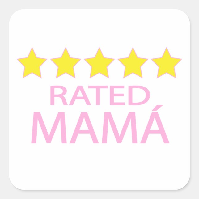 Sticker Carré Mamá cinq étoiles (Devant)